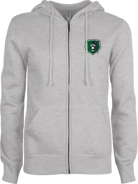 Wisconsin Parkside ENZA Womens Fleece Full Zip Hoodie Athletic Bear Head - ONLINE ONLY